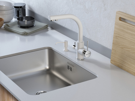 Смеситель для кухни Paulmark ESSEN Es213011-431 на мойку белый